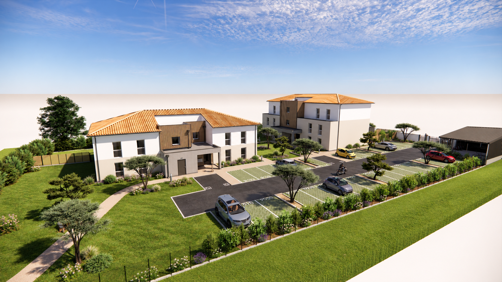 Buxéa - Vue Batiment B et A programme immobilier neuf buxerolles