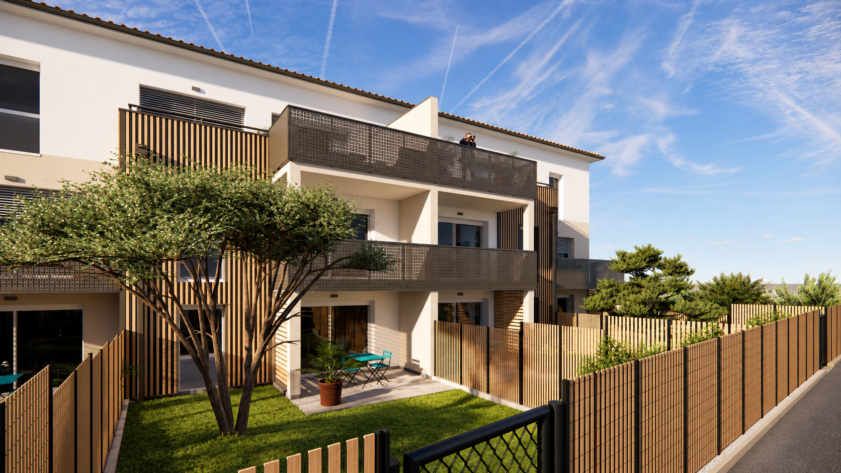 Buxéa - Vue arrière Batiment A (côté rue) Buxéa Buxerolles appartement proche Poitiers